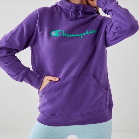 Champion Tops - Champion Purple Powerblend Fleece Hoodie Women's S